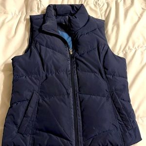 Lands End Down Vest. Size small. Navy Blue.